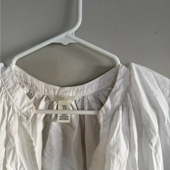 H&M White Button-Front Peasant Blouse - Picture 4 of 4